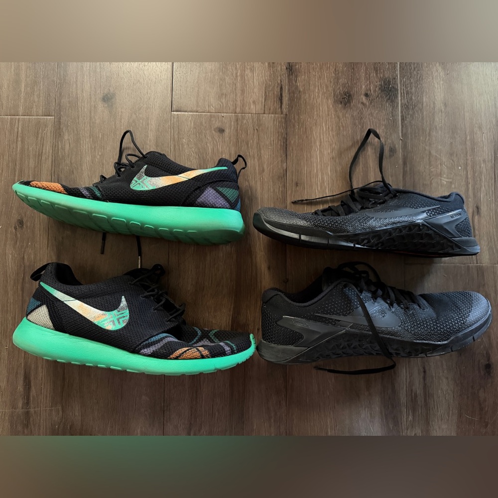 Custom Nike Roshe and black metcons sz 12